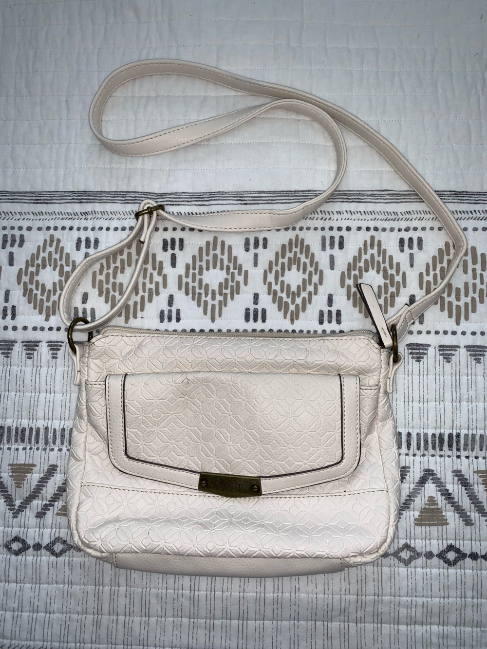 Rosetti Cream Textured Crossbody Bag